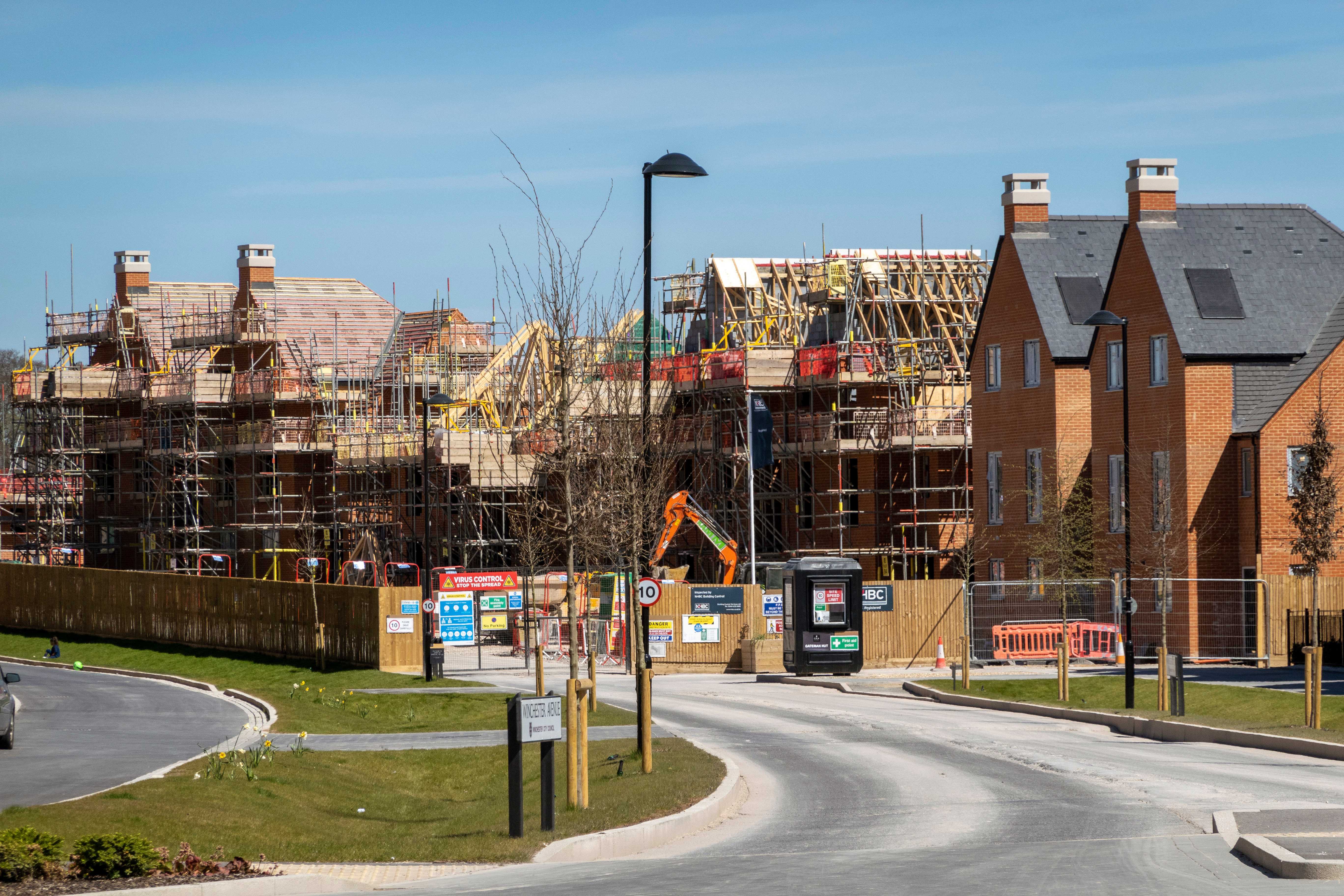 Homes being built in English town